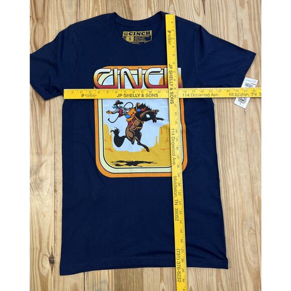 NWT Cinch Men's Navy Blue Bull Rider T-Shirt Size Small - Picture 2 of 5